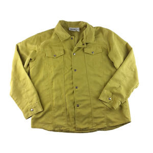 Vintage Chicos Womens Green Velvet Long Sleeve Snap Button Down Shirt L 2